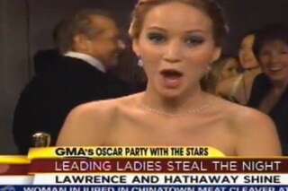 VIDÉO. Jennifer Lawrence se fait surprendre par Jack Nicholson après les Oscars 2013, un moment savoureux