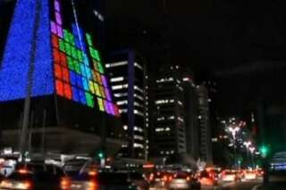 VIDÉO. Au Brésil, un jeu de Tetris géant anime la façade d'un bâtiment