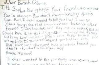 Homophobie : Obama répond à la lettre d'une petite fille élevée par deux papas