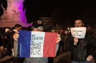 À Paris, les policiers manifestent devant le Bataclan et le Petit Cambodge