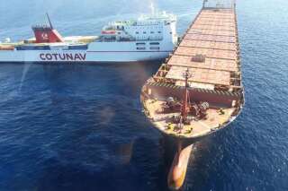 L'image des deux bateaux entrés en collision au large du Cap Corse, qui a provoqué une pollution