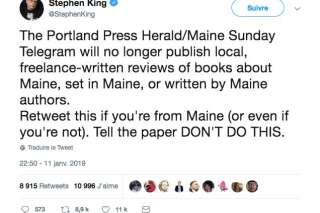 Stephen King sauve la rubrique littéraire d'un journal local