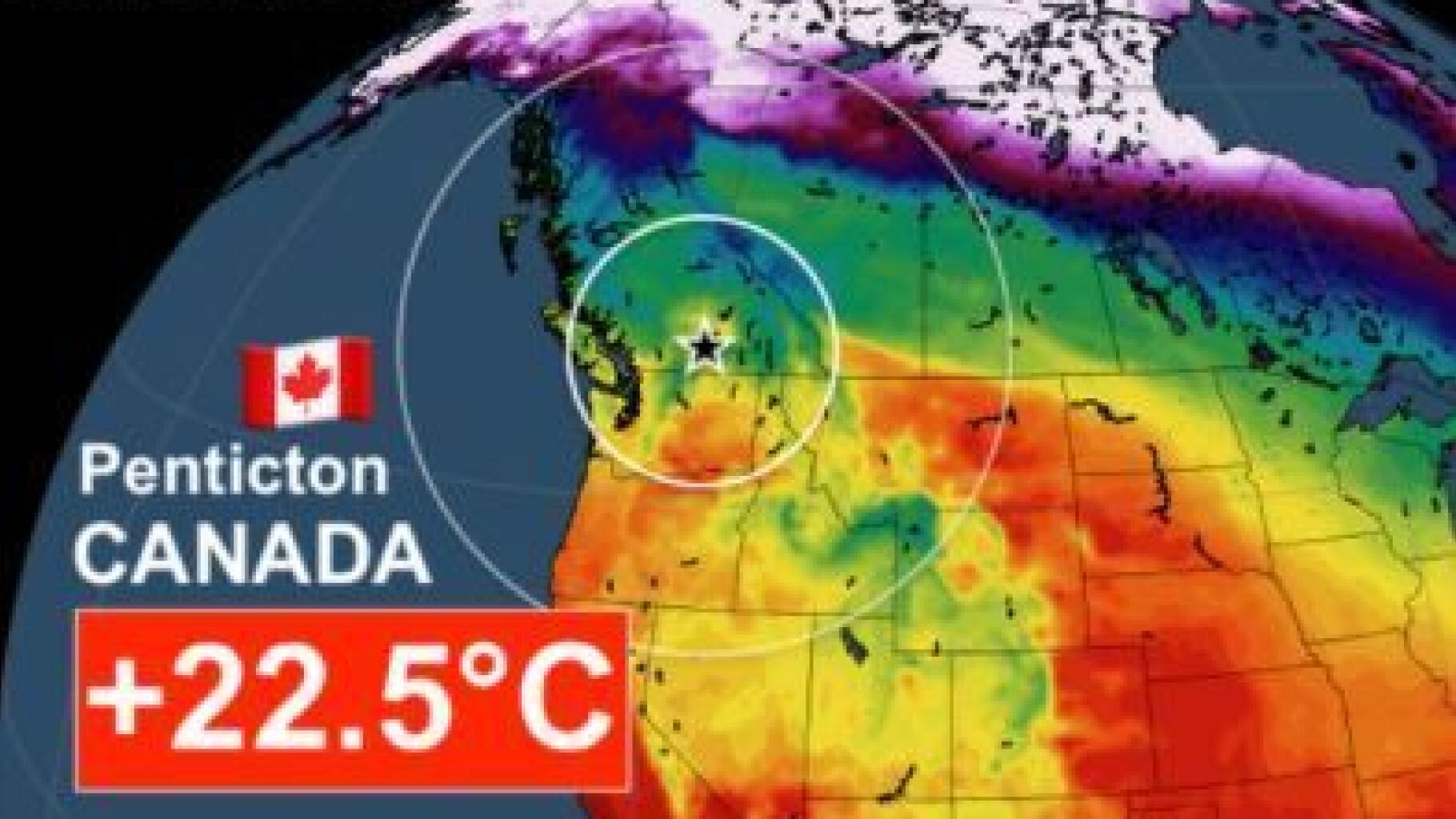 In western Canada, 22.5 degrees on December 1st is a new heat record