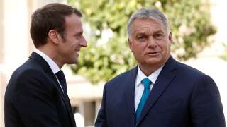 Emmanuel Macron reçoit Viktor Orban à l'Elysée le 11 octobre 2019.