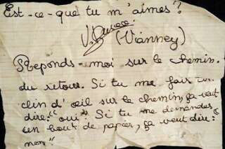 Le mot d'amour écrit par Vianney quand il avait 12 ans
