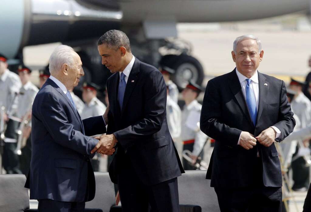 Avec Shimon Peres et Benjamin Netanyahu -