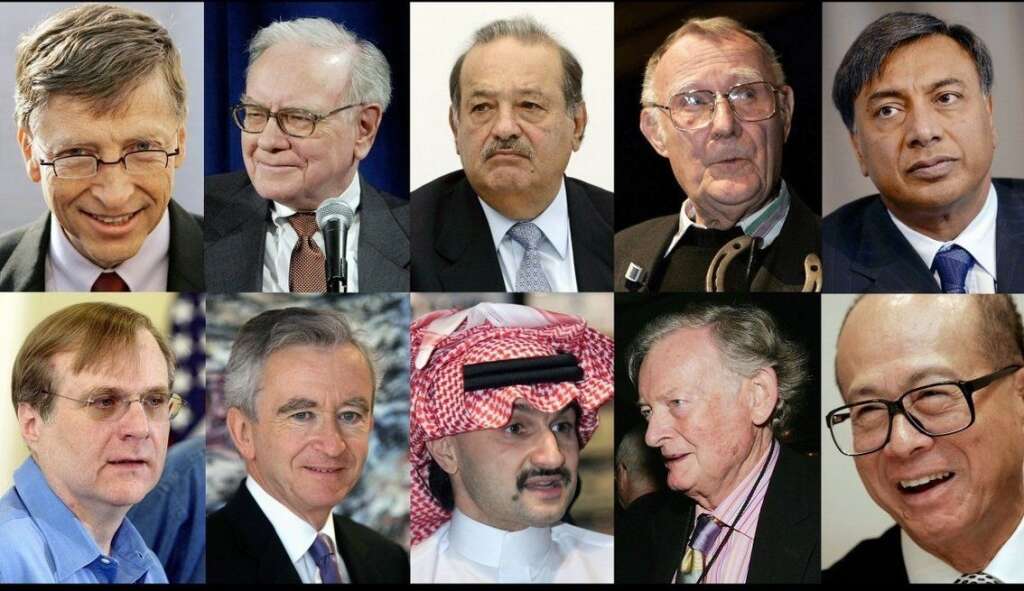 Les 10 hommes les plus riches du monde - Bloomberg a son index qui calcule au jour le jour la richesse des plus grands patrons du monde. Leur fortune professionnelle varie donc au gré des cours de bourse de l'entreprise qu'ils dirigent.  Source : Bloomberg Billionaires Index (valeurs au 17/05/2013)