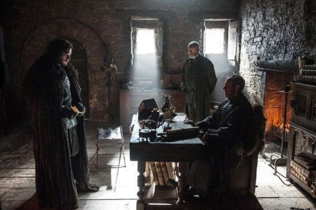 Jon Snow, Stannis Baratheon and Davos Seaworth -