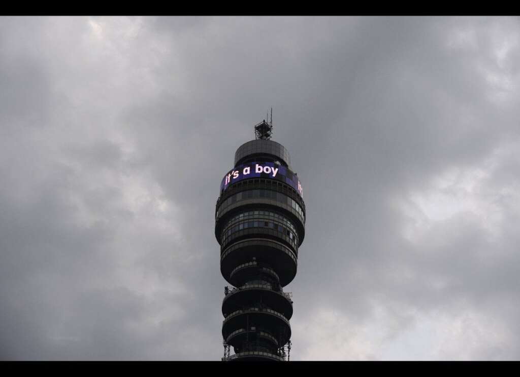 La tour British Telecom - "C'est un garçon" annonce fièrement la tour British Telecom