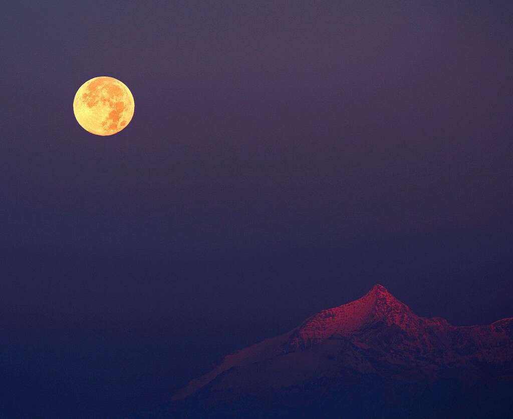 Hunters Moon over the Alps -
