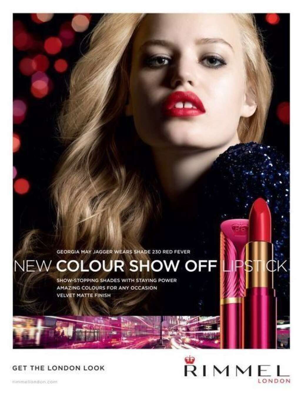 Georgia May Jagger, daughter of Jerry Hall & Mick Jagger, modeling for Rimmel - (Rimmel)