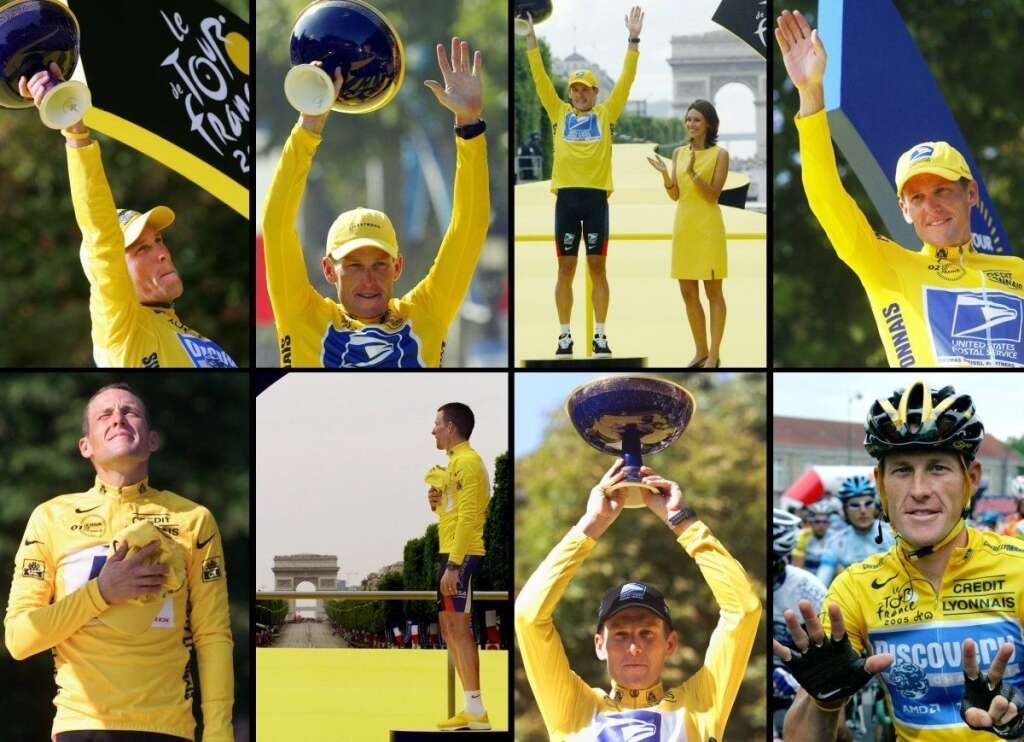 7 Tours - Lance Armstrong a remporté les Tour de France de 1999, 2000, 2001, 2002, 2003, 2004 et 2005. Quelques images de ces victoires...