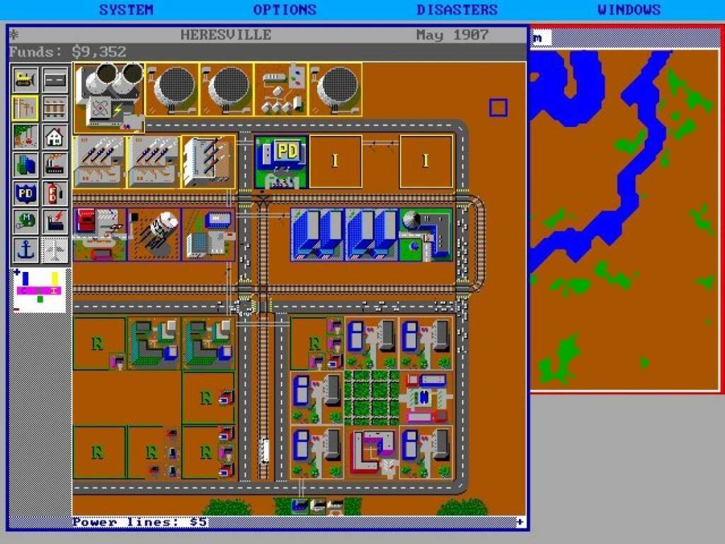 SimCity version 1989 pour PC -