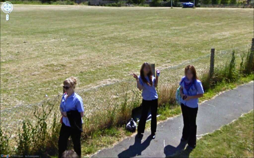 Google Street View images, as see on www.9-eyes.com (Photo credit: Google).