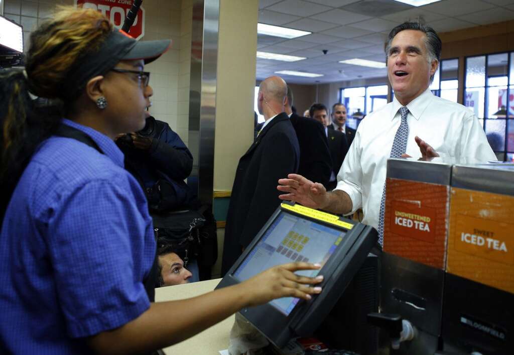 Mitt Romney commande des hamburgers - Une pause fast-food à Richmond Heights, Ohio