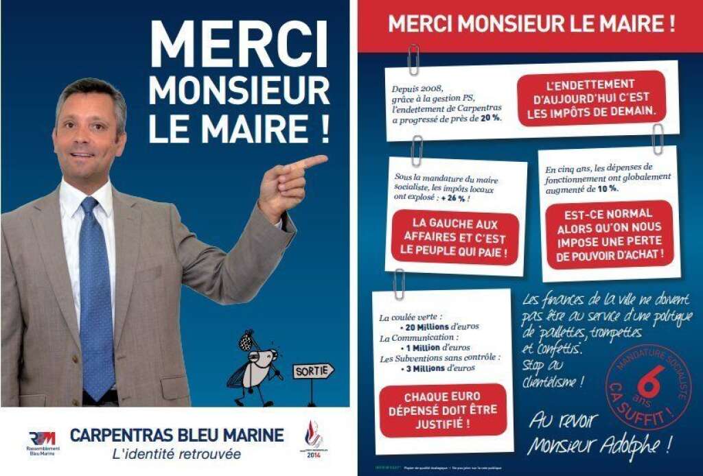 "Merci Monsieur le Maire!" version FN - "Au revoir Monsieur Adolphe": une signature collector.