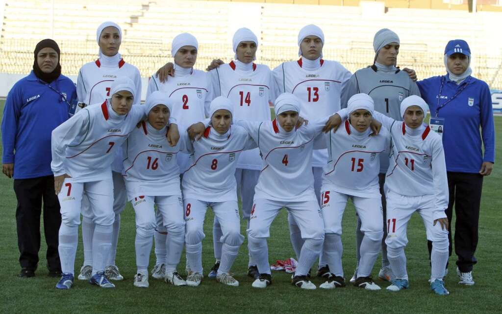 L'équipe nationale iranienne - En mars 2011, avant une rencontre contre la Jordanie.