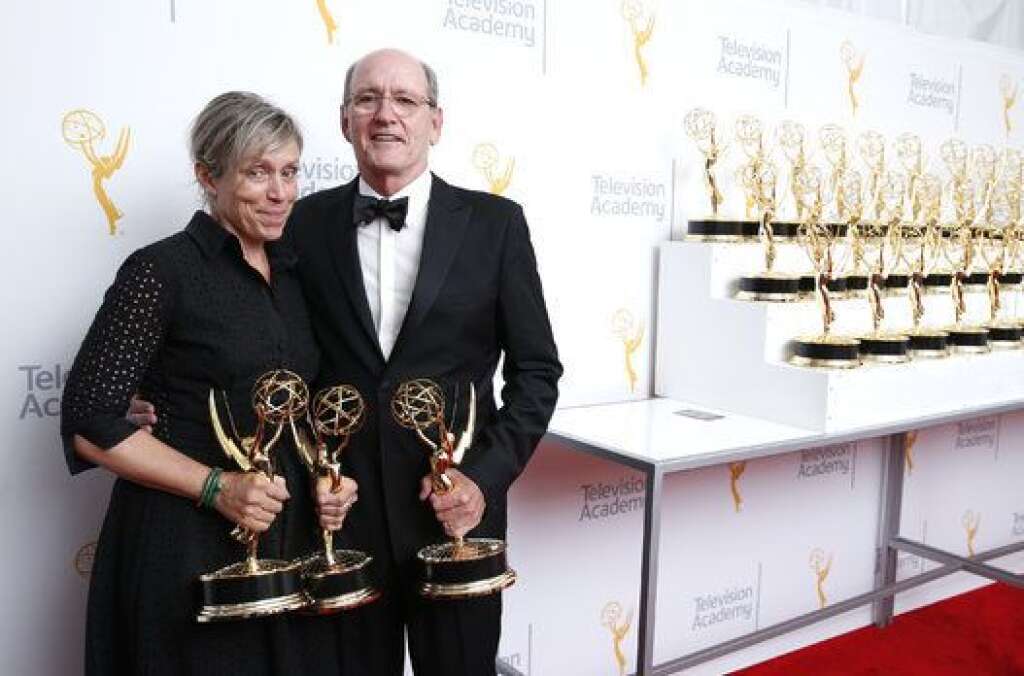 La 67ème cérémonie des Emmy Awards - EXCLUSIVE - Frances McDormand et Richard Jenkins, sacrés tous deux meilleurs acteurs masculins et féminins dans une mini-série pour "Olive Kitteridge"