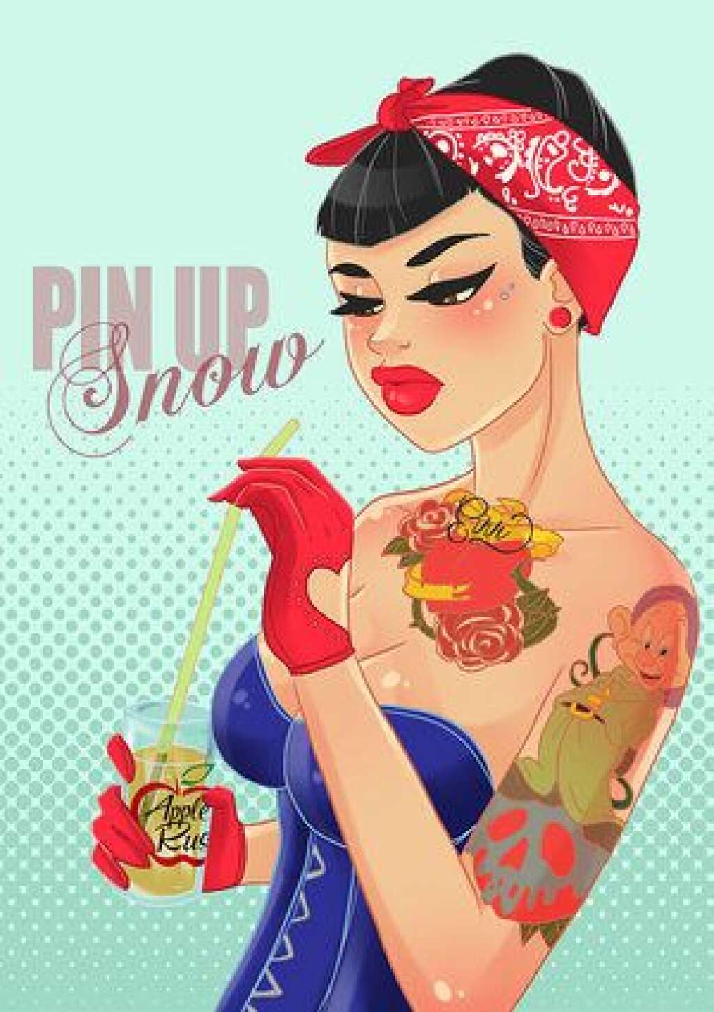 Blanche-Neige pin-up -