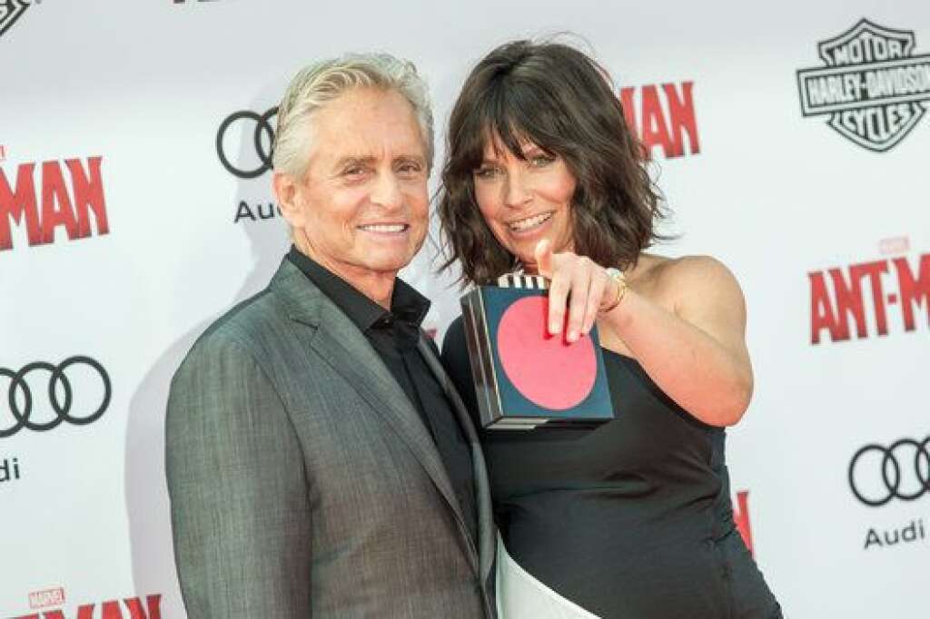 World Premiere of "Ant-Man" - Michael Douglas, left, and Evangeline Lilly attend the world premiere of Marvel's 'Ant-Man' at the Dolby Theatre on Monday, June 29, 2015 in Los Angeles. (Photo by Paul A. Hebert/Invision/AP)