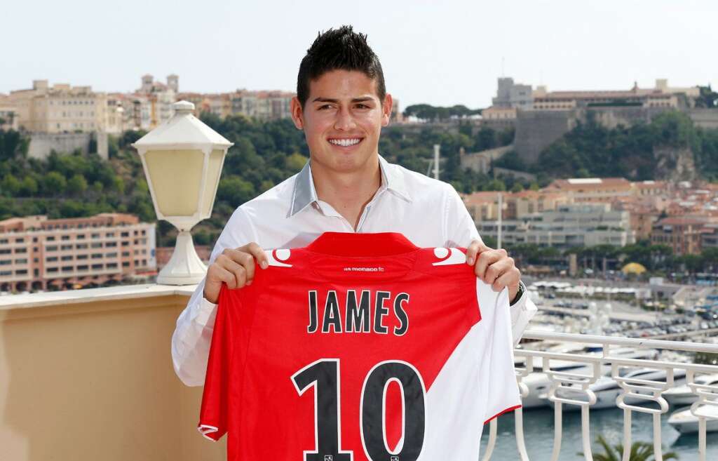 4. James Rodriguez (45 millions d'euros) - Le milieu de terrain international colombien a quitté le FC Porto pour rejoindre fin mai 2013 l'AS Monaco, où il retrouvera son compatriote Radamel Falcao.