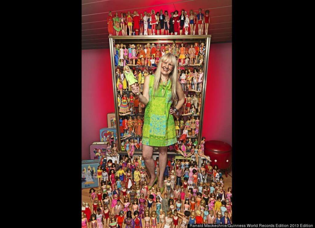 Largest Barbie Collection - Bettina Dorfmann of Germany has 15,000 different Barbie dolls, as of October 2011. She has been collecting them since 1993.