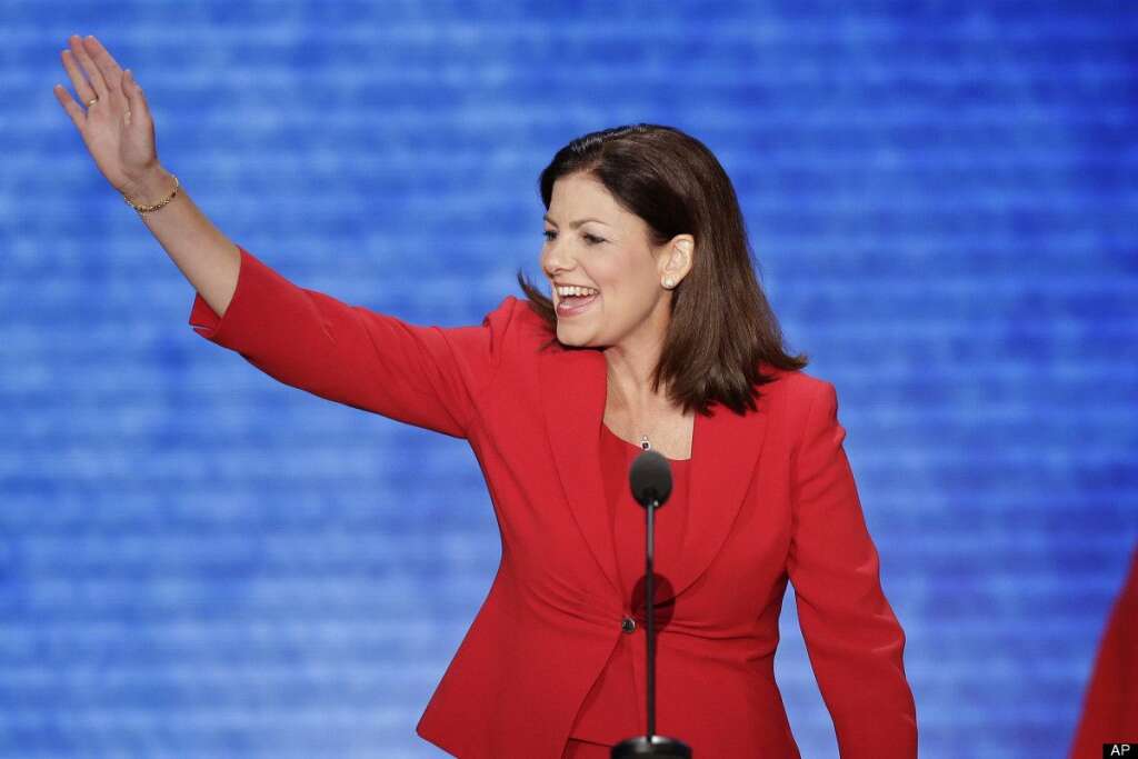 Kelly Ayotte - Sen. Kelly Ayotte, R-N.H., waves to the delegates before addressing the Republican National Convention in Tampa, Fla., on Tuesday, Aug. 28, 2012. (AP Photo/J. Scott Applewhite)