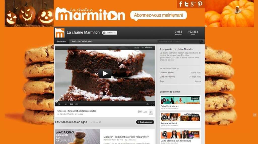 Retrouvez sur la toute nouvelle chaîne Marmiton sur YouTube - <a href="http://www.youtube.com/marmiton">Voir la chaîne YouTube du site Marmiton.</a>