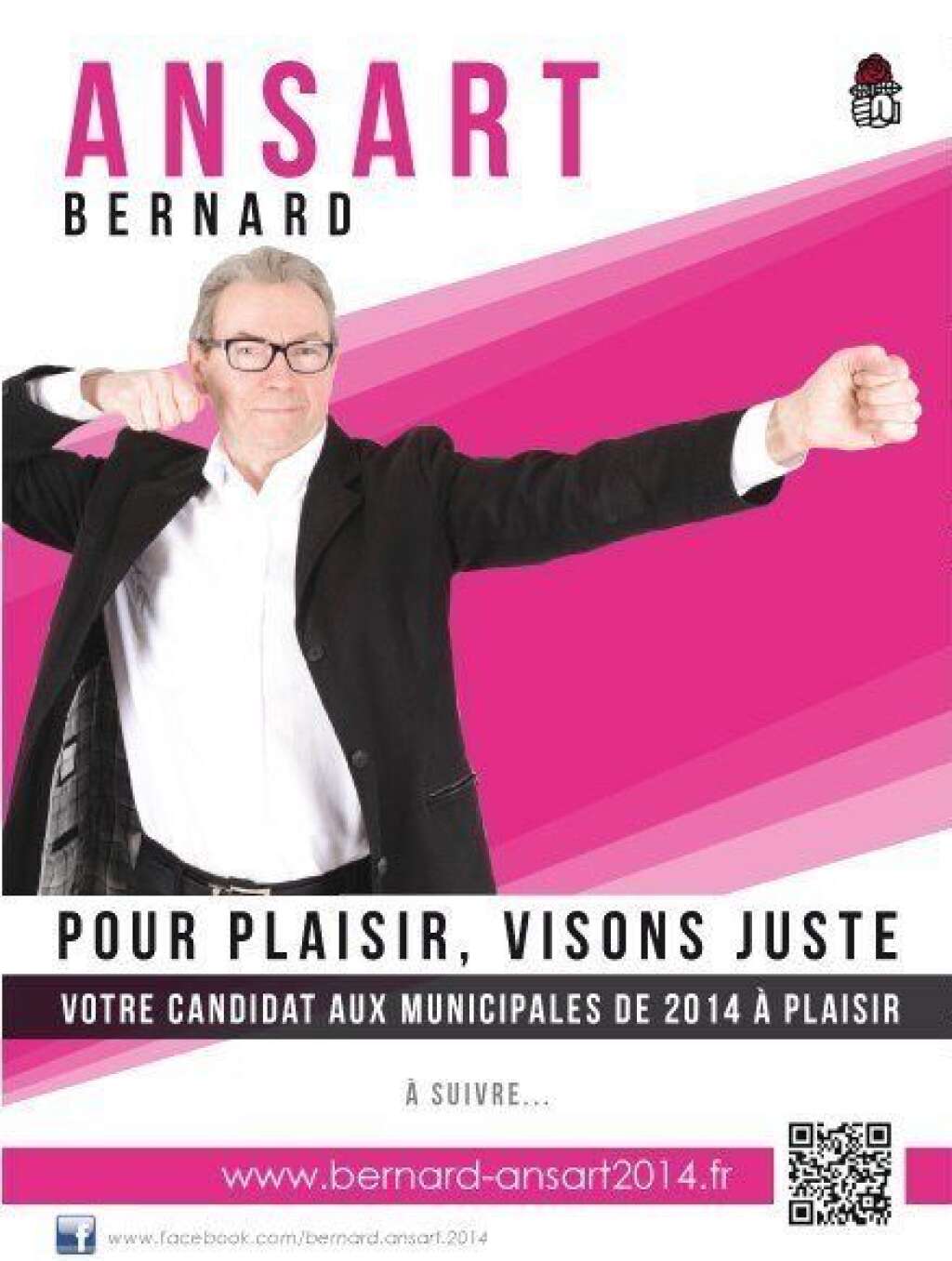 Viser juste - Non, Bernard Ansart n'est pas candidat au parti du Plaisir mais tête de liste PS à Plaisir dans les Yvelines!  Ce dernier a dévoilé plusieurs affiches de campagne<a href="http://www.bernard-ansart2014.fr/" target="_blank"> sur son site officiel</a>, parmi lesquelles celle-ci, peu conventionnelle, mais qui colle parfaitement à son slogan: viser juste.