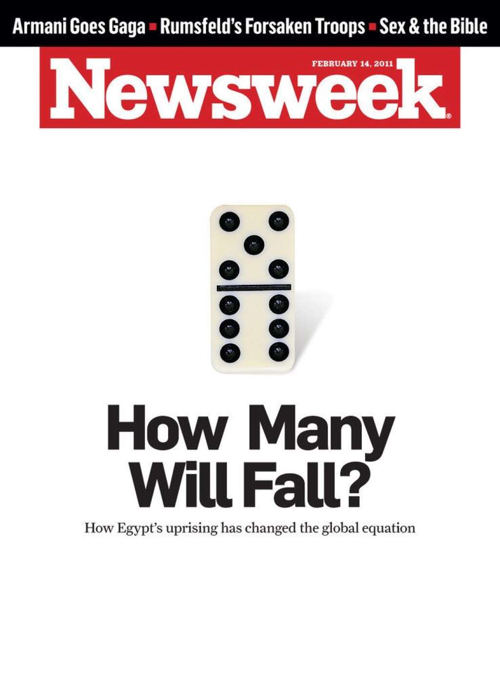 L'édition du 14 février 2011 - "Combien tomberont ?" - en référence à la chute des dictateurs pendant le printemps arabe.