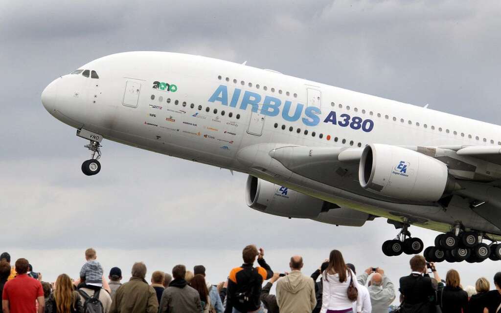 L'A380 - Le gros bébé d'EADS (regroupement de l'Allemand DaimlerChrysler Aerospace et du Français Aerospatiale-Matra) illustre la coopération franco-allemande et européenne. Le premier vol commercial du plus gros avion civil de transport de passagers s'est déroulé en octobre 2007.