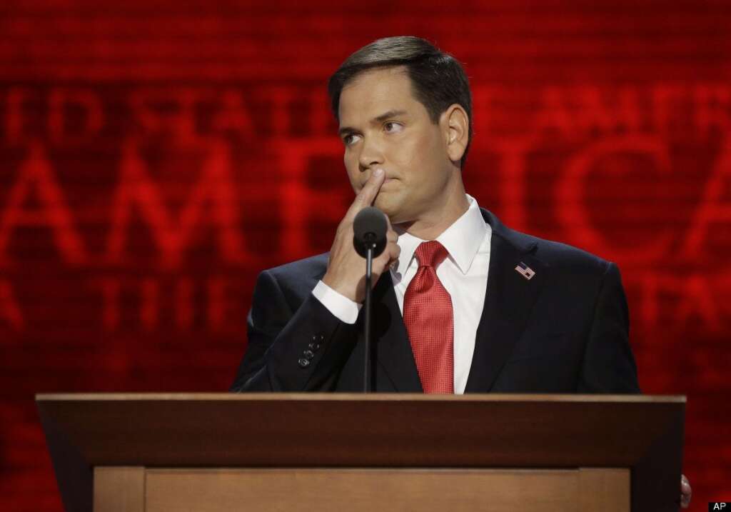 Marco Rubio - Florida Senator Marco Rubio addresses the Republican National Convention in Tampa, Fla., on Thursday, Aug. 30, 2012. (AP Photo/Charles Dharapak)