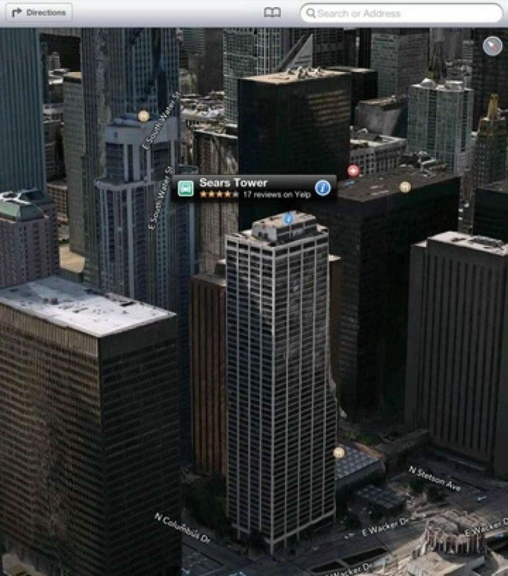 Did The Sears (Willis) Tower Shrink? - Nope, the buildings of Chicago (and other cities) are just mislabeled. #NBD  From: <a href="http://www.phonearena.com/news/10-fails-found-in-Apple-Maps_id34699#5-" target="_hplink">Phone Arena </a>