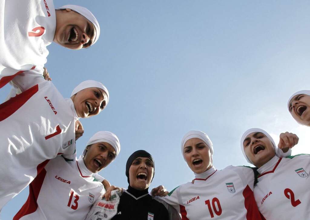 L'équipe nationale iranienne - Les joueuses iraniennes, lors de leur match de qualification pour les JO de Londres, en mars 2011.