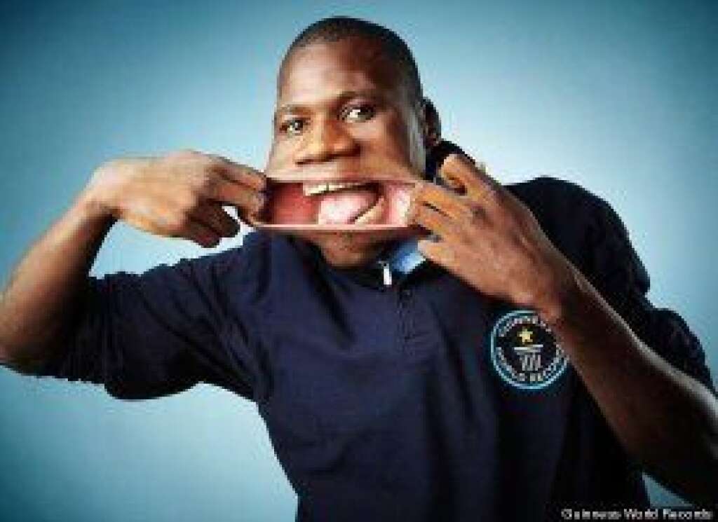 - Francisco Domingo Joaquim, aka "Chiquinho," shows off his record-breaking "world's most elastic mouth" at 6.69 inches across.