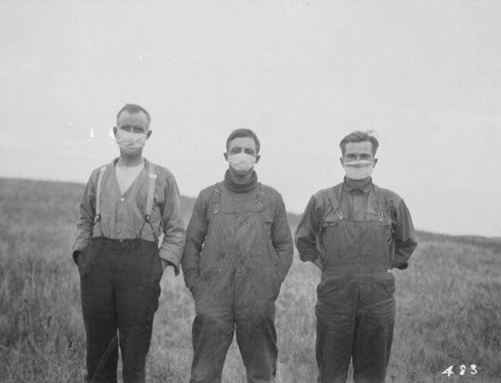 La grippe espagnole - La grippe de 1918, surnommée « grippe espagnole », est due à une souche (H1N1) particulièrement virulente et contagieuse de grippe qui s'est répandue en pandémie de 1918 à 1919.   Cette pandémie a fait 30 millions de morts selon l'Institut Pasteur, et jusqu'à 100 millions selon certaines réévaluations récentes.   Elle serait la pandémie la plus mortelle de l'histoire dans un laps de temps aussi court, devant les 34 millions de morts (estimation) de la peste noire.  Son surnom "la grippe espagnole" vient du fait que le roi Alphonse XIII d'Espagne en fut gravement malade (en juin 1918, 70 % de la population madrilène fut contaminée en l'espace de trois jours4), ce qui a contribué à rendre publique cette épidémie.   De plus, seule l'Espagne — non impliquée dans la Première Guerre mondiale — a pu, en 1918, publier librement les informations relatives à cette épidémie. Les journaux français parlaient donc de la "grippe espagnole" qui faisait des ravages "en Espagne" sans mentionner les cas français qui étaient tenus secrets pour ne pas faire savoir à l'ennemi que l'armée était affaiblie.