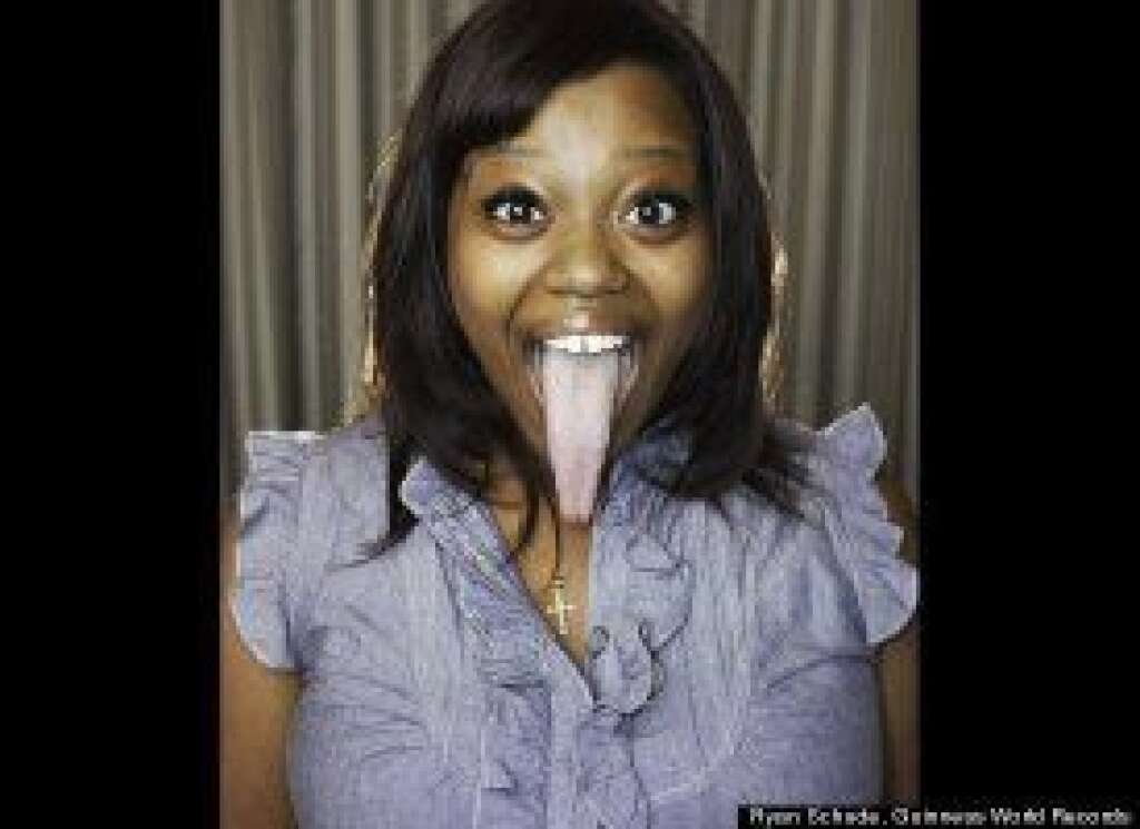 Chanel Tapper - Longest Tongue - Chanel Tapper  has a tongue that measures a whopping 3.8 inches, from tip to top lip. However, British citizen Stephen Taylor's lengthy licker stretches 3.86 inches.