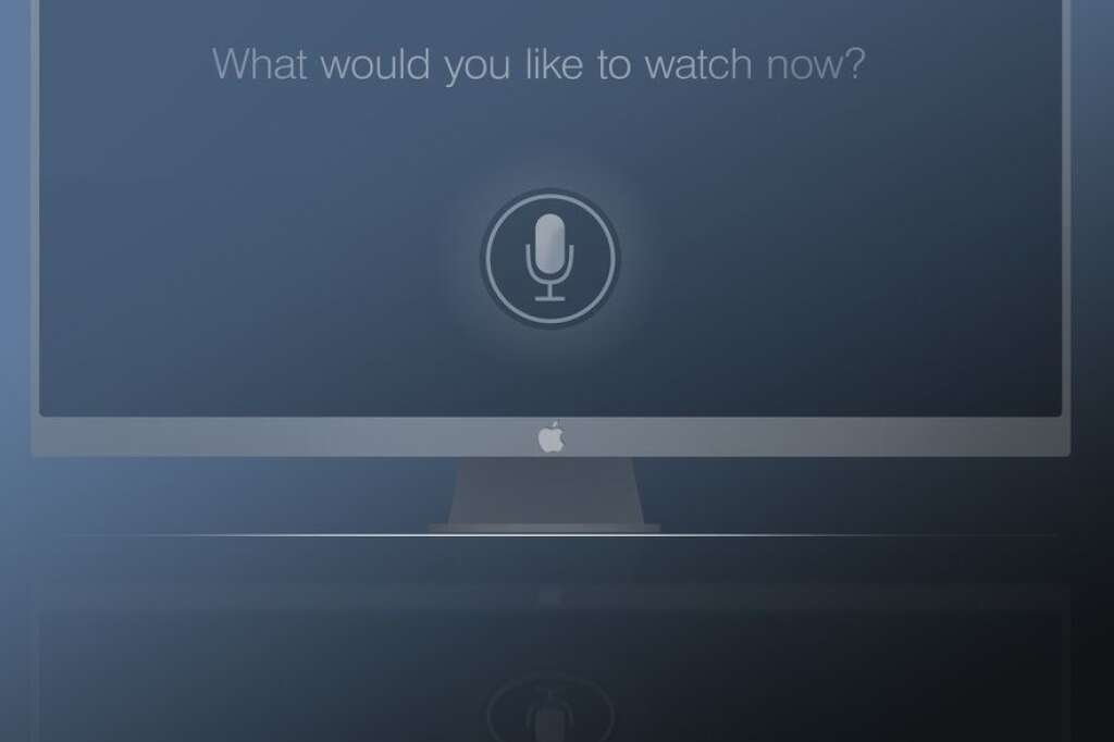Apple TV Siri - Ceci représente l’interface principale pour la future Apple TV. Au lieu de se retrouver avec une liste longue et compliquée de chaînes télévisées, Siri vous demande directement ce que vous souhaiteriez regarder. Lorsque l’Apple TV vous demande ce que vous voulez regarder, la télécommande fait de même. Les deux marchent à l’unisson.