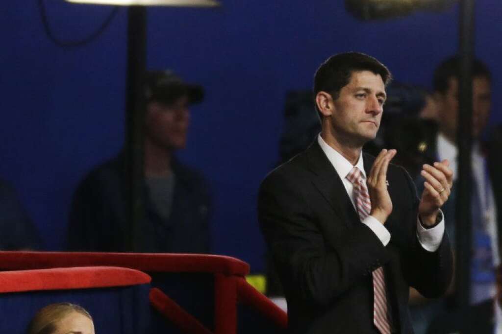 Republican vice presidential nominee, Rep. Paul Ryan, right, and his wife Janna applaud during Florida Senator Marco Rubio's speech during the Republican National Convention in Tampa, Fla., on Thursday, Aug. 30, 2012. (AP Photo/Lynne Sladky)