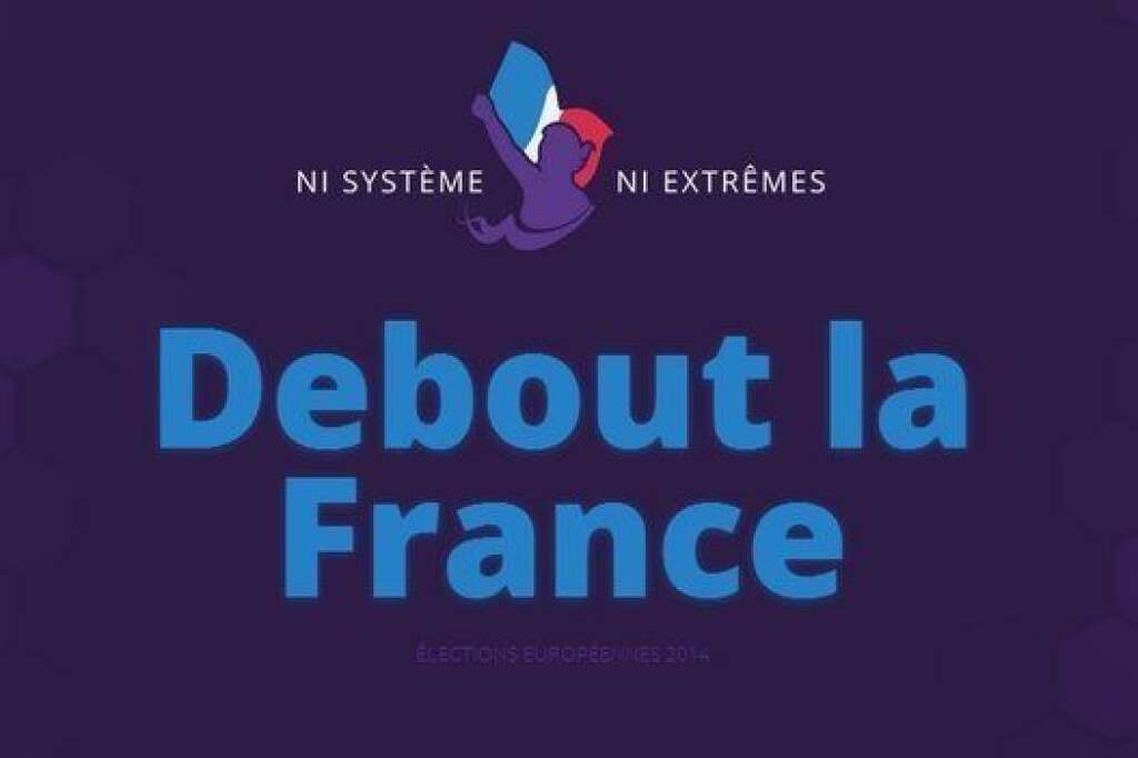 Debout la France (DLF), ex-Debout la République - <strong>Fondé en:</strong> 1999 <strong>Prédécesseurs:</strong> Debout la République (jusqu'en 2014), RPR, UMP <strong>Dirigeant actuel:</strong> Nicolas Dupont-Aignan <strong>Adhérents (à jour de cotisation):</strong> 13.000 <a href="http://www.debout-la-republique.fr/communique/communique-du-conseil-national-de-debout-la-republique" target="_blank">revendiqués en 2013</a>, <a href="http://www.huffingtonpost.fr/2014/10/12/nicolas-dupont-aignan-debout-la-france_n_5973178.html" target="_blank">3100 votants pour changer le nom du patrti</a> <strong>Nombre de parlementaires:</strong> 1 député <a href="http://www.assemblee-nationale.fr/qui/Rattachement_partis_2014.pdf" target="_blank">(+5 députés ainsi que 3 sénateurs rattachés financièrement</a>)