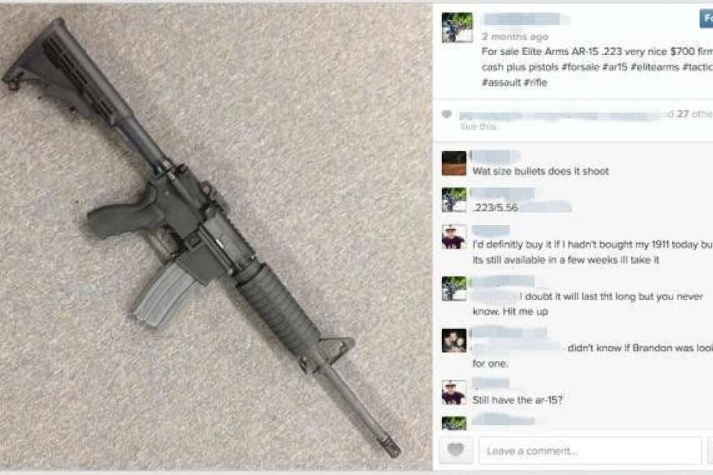 Des armes en vente sur Instagram - Une arme