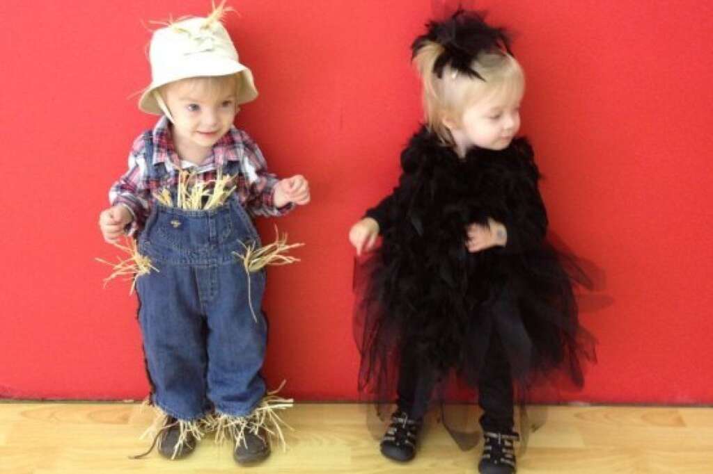 Scarecrow & Crow Twins - <a href="http://www.huffingtonpost.com/social/Gabrielle_Farley_Scott"><img style="float:left;padding-right:6px !important;" src="http://graph.facebook.com/1498555551/picture?type=square" /></a><a href="http://www.huffingtonpost.com/social/Gabrielle_Farley_Scott">Gabrielle Farley Scott</a>:<br />Ready for the corn field.