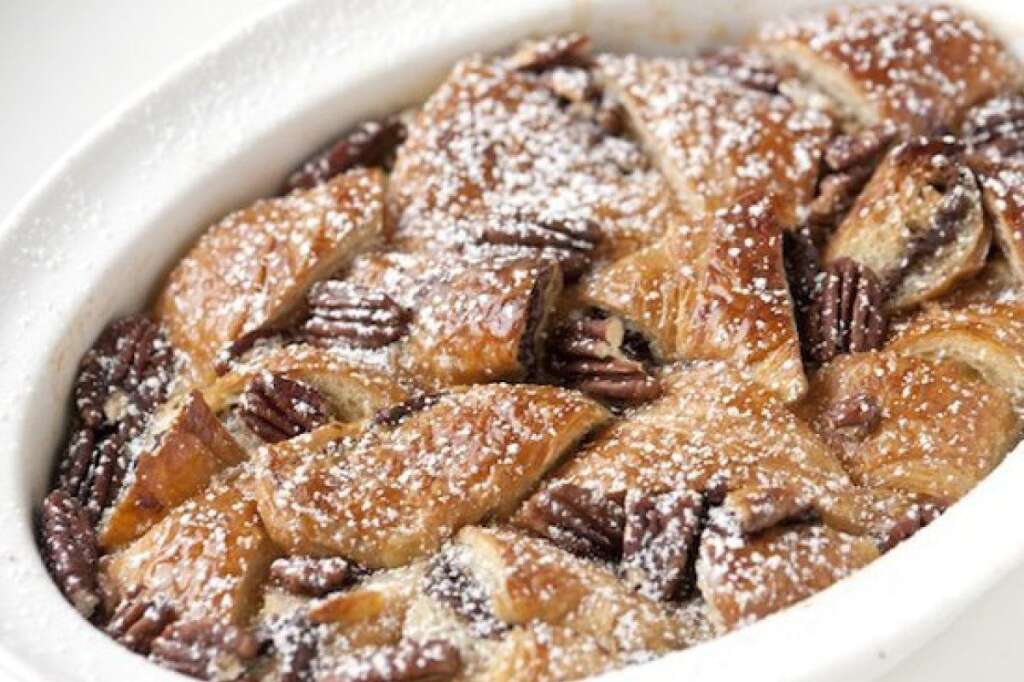 Nutella Bread Pudding - <strong>Get the <a href="http://steamykitchen.com/19406-nutella-bread-pudding-recipe.html" target="_hplink">Nutella Bread Pudding recipe</a> by Steamy Kitchen</strong>