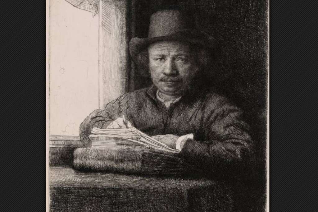 3. Rembrandt - Autoportrait gravant à la fenêtre -