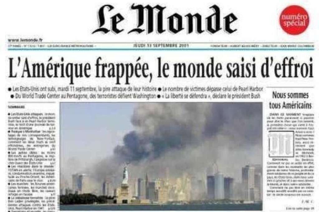 Le Monde (12/09/01) - 1,15 million d'exemplaires pour les attentats du 11 septembre à New York.