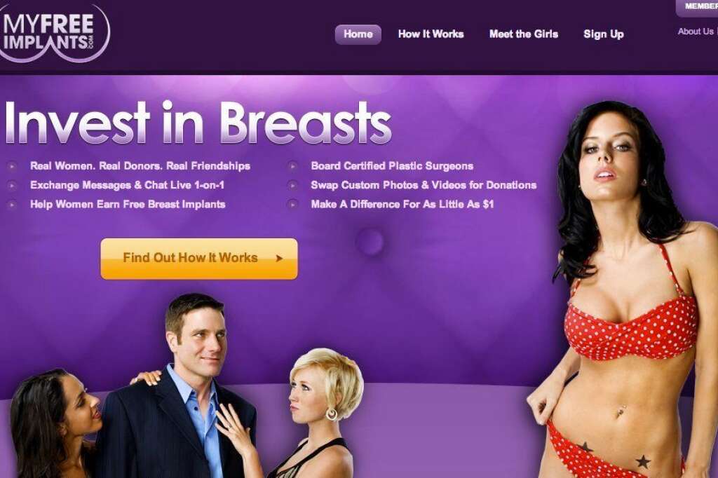 My Free Implants - Voilà LE site qu'il vous faut si vous cherchez à vous refaire faire les seins et que vous avez besoin d'un investisseur.