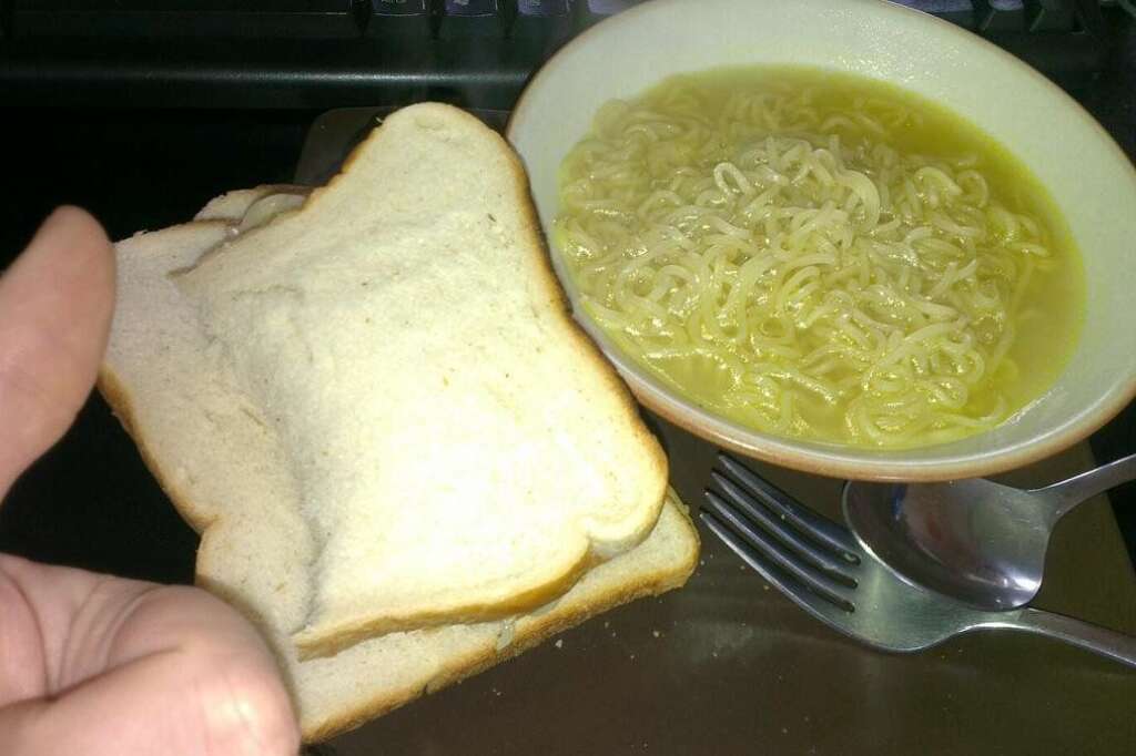 Noodle Sandwich - Turns out there is such thing as too many carbs.