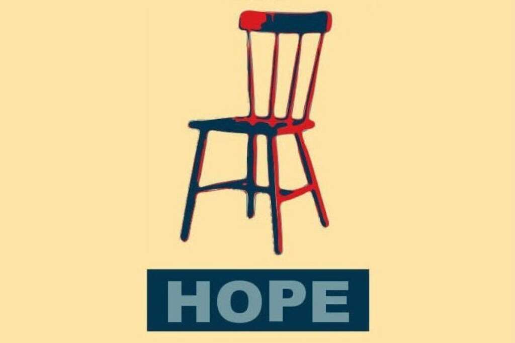 L'affiche de campagne d'il y a 4 ans d'Obama parodiée... avec une chaise -