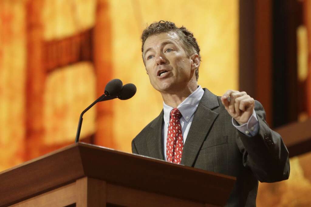 Rand Paul - Sen. Rand Paul, R-Ky., addresses the Republican National Convention in Tampa, Fla., on Wednesday, Aug. 29, 2012. (AP Photo/Charles Dharapak)