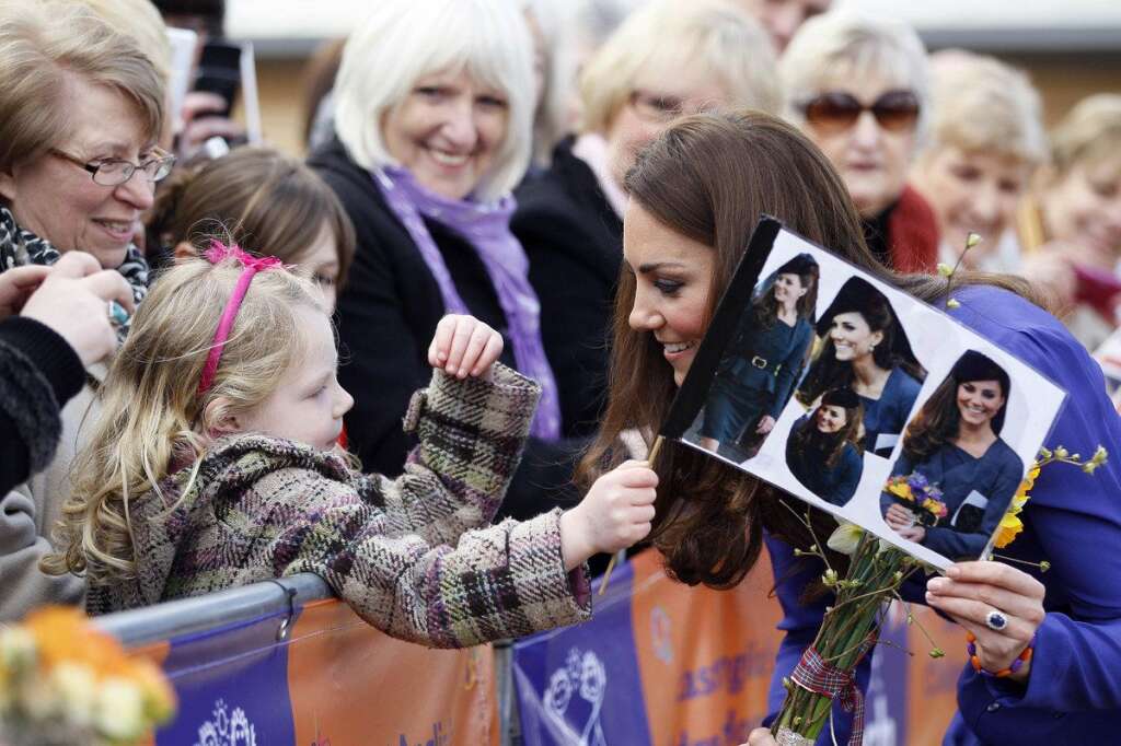 Duchess of Cambridge visits East Anglia&#39;s Children&#39;s Hospices - Duchess of Cambridge meets a young fan during her visit to the Treehouse, part of the East Anglia&#39;s Children&#39;s Hospices, in Ipswich.